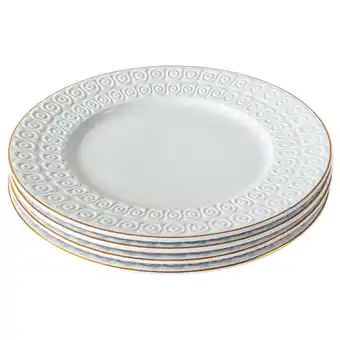 Walmart Sofia Home 4 Pack White Stoneware Dinner Plates by Sofia Vergara offer