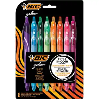 Walmart BIC Gel-ocity Quick Dry Assorted Colors Gel Pens, Medium Point (0.7mm), 8-Count Pack offer