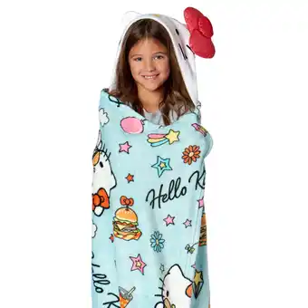 Walmart Sanrio Hello Kitty World of Kitty Hooded 3D Sculpted Hood Silk Touch Throw Blanket 40X50 Inches offer