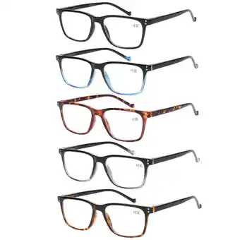 Walmart JOSCHOO 5 Pack Reading Glasses for Men Spring Hinges Lightweight Reader+2.25 offer