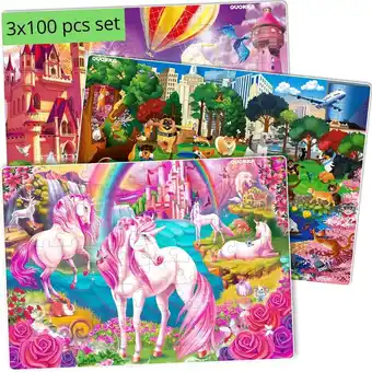 Walmart QUOKKA 100 Pieces Floor Puzzles for Toddlers Ages 3-6 Set of 3 Unicorn Kids Girls Puzzles Ages 6-10 offer