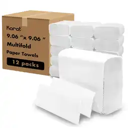 Walmart Karat Multifold Paper Towels - White - Case of 12 packs offer