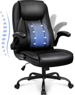 Walmart NEO CHAIR executive office chair cushioned ergonomic back support flip-up armrest, Black offer