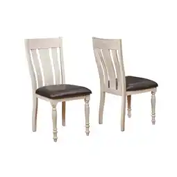 Walmart Roundhill Furniture Arch Weathered Oak Turned Leg Dining Chair - Set of 2 offer