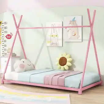 Walmart Euroco Metal Tent Bed Frame, Twin Size Bed for Kids Bedroom, Pink offer