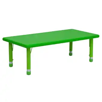 Walmart Flash Furniture Wren Rectangular Adjustable Kids Classroom Activity Table, 24W x 48L, Green offer