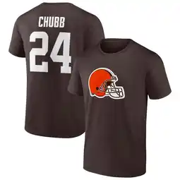 Walmart Men's Nick Chubb Brown Cleveland Browns Player Icon Name & Number T-Shirt offer