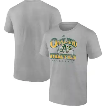 Walmart Men's Majestic Heathered Gray Oakland Athletics Trifecta T-Shirt offer