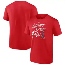 Walmart Men's Majestic Red Los Angeles Angels Ready to Play Light Up the Halo T-Shirt offer