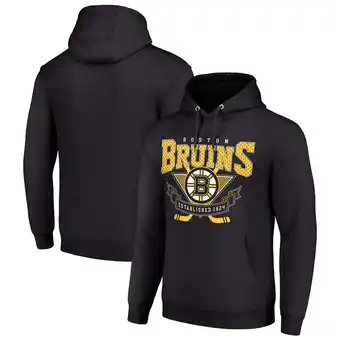 Walmart Men's Starter Black Boston Bruins Team Logo Graphic Fleece Tri-Blend Pullover Hoodie offer