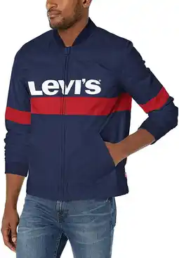 Walmart Levi's Men's Colorblocked Logo Varsity Jacket - Navy Size 2XL 44-46 offer