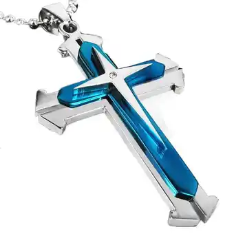 Walmart frehsky necklaces for women unisex men stainless steel cross pendant necklace chain offer