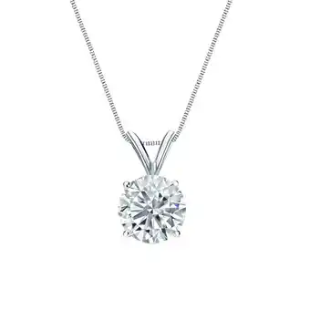 Walmart Solitaire 0.33 Carat Round Shape Diamond Pendant Necklace In 18K White Gold Plating Over Silver offer