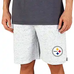 Walmart Men's Concepts Sport White/Charcoal Pittsburgh Steelers Throttle Knit Jam Shorts offer