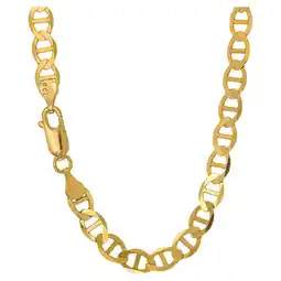 Walmart JewelStop 10k Solid Yellow Gold 3.2mm Mariner Chain Necklace- 18 offer