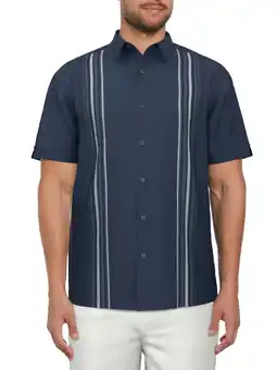 Walmart Cafe Luna Men’s Stripe Panel Short Sleeve Shirt, up to Size 5XL offer