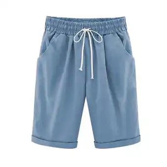 Walmart Aofany Plus Size Womens Summer Shorts Cotton Linen Pants Casual Shorts On Clearance offer