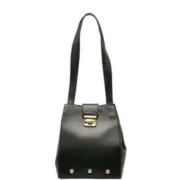 Walmart Pre-Owned Salvatore Ferragamo Studded Tote Bag AN 21 5212 Black Leather Women's (Good) offer