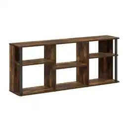 Walmart Furinno Classic TV Stand with Plastic Poles for TV up to 65 in., Amber Pine & Black offer