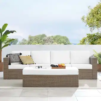 Walmart Convene Outdoor Patio Outdoor Patio Sectional Sofa and Ottoman Set offer