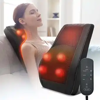 Walmart Boriwat Back Massager with Heat 3D Kneading Shiatsu Back Neck Massager for Pain Relief, Black offer