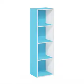 Walmart Furinno Pasir 4-Tier Open Shelf Bookcase, Light Blue/White offer