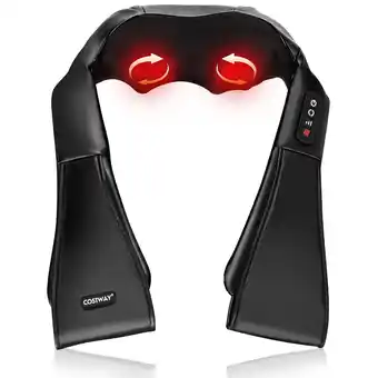 Walmart Costway Shiatsu Neck Back Shoulder Massager w/ Heat Deep Tissue 3D-Kneading offer