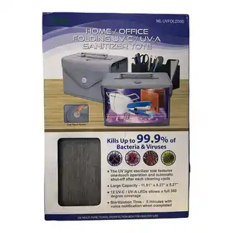 Walmart MiLife ML-UVFOLD300 Health Folding UV-C/A Sanitizer Tote offer