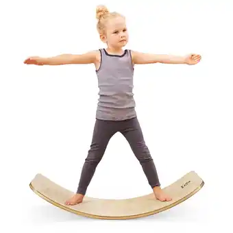 Walmart Infans Wooden Wobble Balance Board Kids Adult 15.5wider Rocker Board Toy 660LBS offer