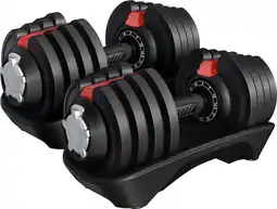 Walmart Renwick 3-40Lbs Quick Adjust Dumbbell Set for Home Gym, Set of 2, Black/Red offer