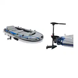 Walmart Intex Excursion 5 Inflatable Boat Set w/Transom Mount Trolling Motor offer