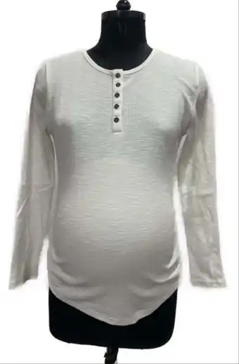 Walmart Times Two Long Sleeved Henley Solid Side Cinch Waffle Maternity Top offer