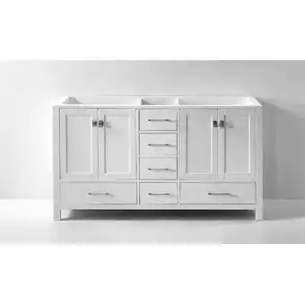 Walmart Virtu USA 60 in. Caroline Avenue Bathroom Cabinet in White offer