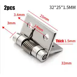 Walmart 2Pcs Self Closing Stainless Steel Spring Door Hinge Hardware 1/1.5/2/2.5/3/4inch offer