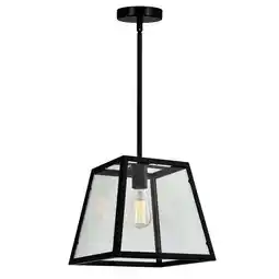 Walmart CWI Lighting Alyson 1 Light Down Farmhouse Metal Mini Pendant in Black offer