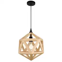 Walmart CWI Lighting Lante 1 Light Farmhouse Metal Pendant in Black/Wood offer