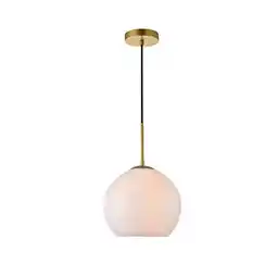 Walmart Baxter 1 Light Brass Pendant With Frosted White Glass offer