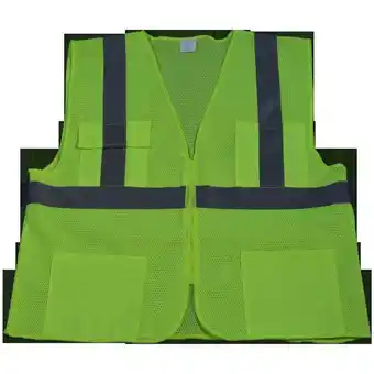 Walmart Petra Roc LVM24-L-XL Safety Vest Ansi Class 2 All Mesh 4-Pocket, Lime - Large & Extra Large offer