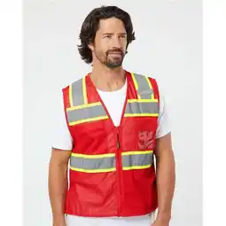 Walmart Kishigo B69029706 EV Series Enhanced Visibility 3 Pocket Mesh Vest, Red & Lime - 2XL & 3XL offer