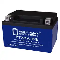 Walmart YTX7A-BS Lithium Replacement Battery for 85CCA Motorcycle YTX7A offer