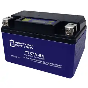 Walmart YTX7A-BS Lithium Replacement Battery for 85CCA Motorcycle YTX7A offer