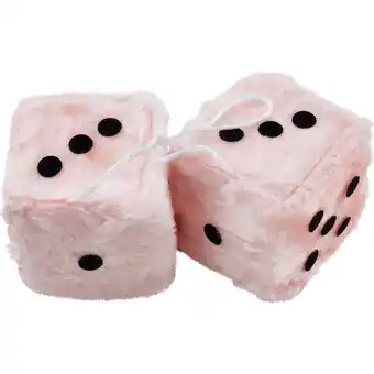 Walmart Pink Fuzzy Dice, 3 Inch Square offer