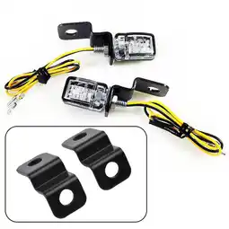 Walmart 2PCS LED Mini Motorcycle Bicycle Turn Signal Indicator Lights Bracket Black offer