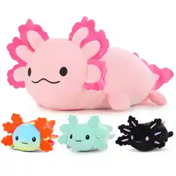 Walmart MaoGoLan 23.5 Giant Axolotl Stuffed Animals with 3 Babies Inside Large Axolotl Plush Toy offer