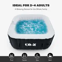 Walmart CO-Z Inflatable Spa Tub with 120 Air Jets Heater Electric Pump Outdoor Hot Tub Black For 2-4 People offer