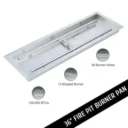 Walmart Bestco Fire Pit Burner Pan 36x12 Stainless Steel Fireplace Tray with Burner for Patio offer