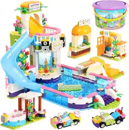 Walmart Friends Swimming Pool Building Blocks Set Toy, Christmas Gifts for Kids Ages 6-12 (727 Pieces) offer