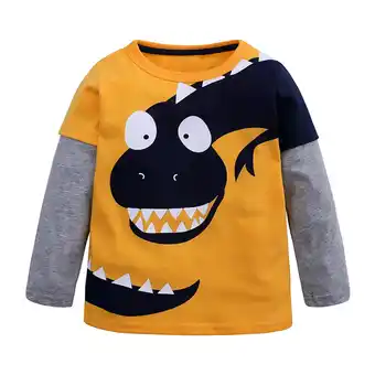 Walmart Odeerbi Toddler Kids Baby Boys 2024 Fashion Cute dinosaur Pattern Print Long Sleeves T-shirt Top offer