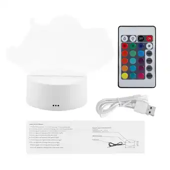 Walmart USB Seven-color Lamp Base Touch Switch 3D Acrylic Panel Night Light White with Remote Control offer