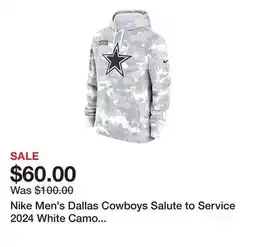 Dick's Sporting Goods Nike Men's Dallas Cowboys Salute to Service 2024 White Camo Pullover Hoodie offer